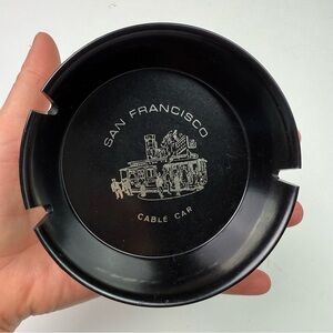 VINTAGE San Francisco Cable Car Black Ashtray